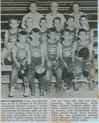 The 1954 Belle Sherman Champion Baseball Team