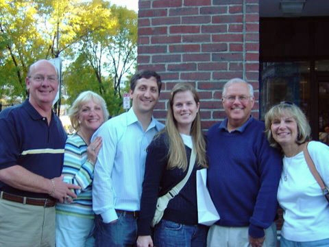 Jim Fowlers family. From left to right is: Jim, Judy (sister), Judys children and husband, and Judy (wife).