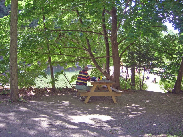 Buttermilk Falls State Park: What better place to eat a homemade lunch from Wendys?